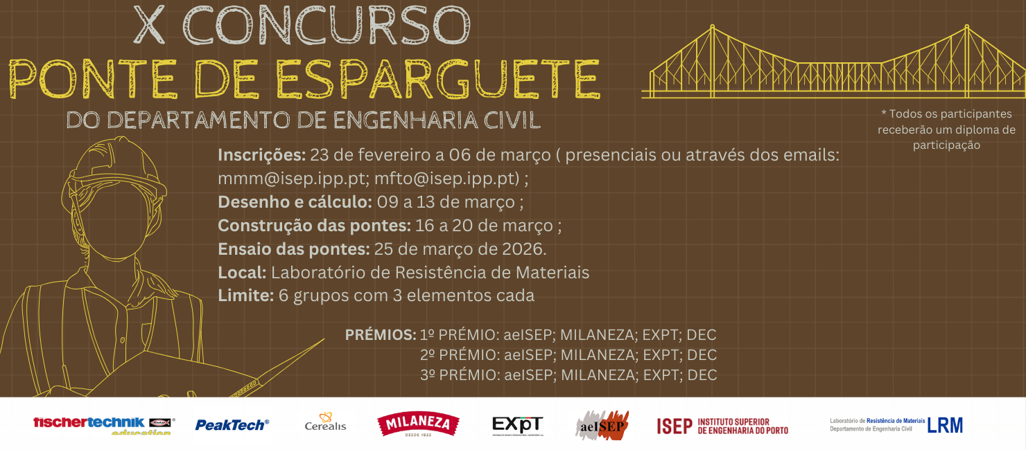 10.ª Edição do Concurso de Pontes de Esparguete no ISEP