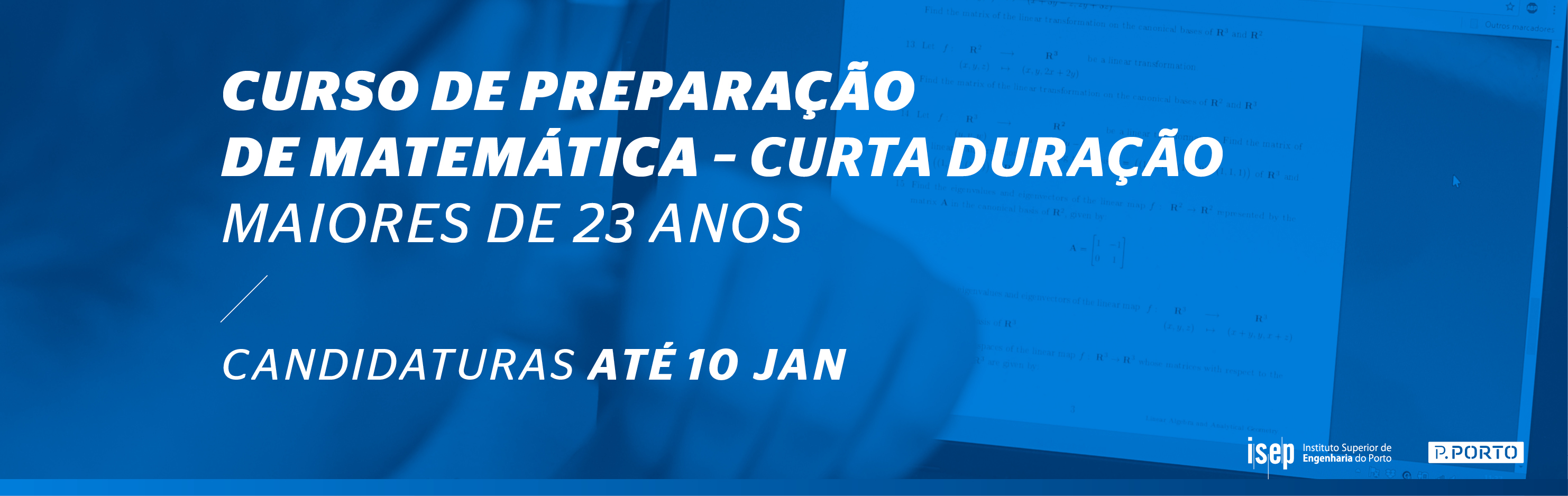 Curso de Preparação de Matemática para Maiores de 23 anos