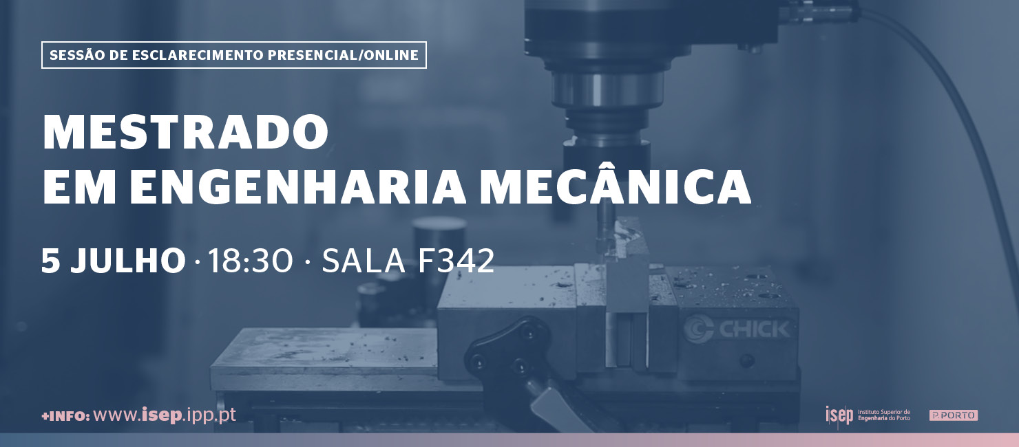 Abertas as candidaturas para o Mestrado em Engenharia Mecânica